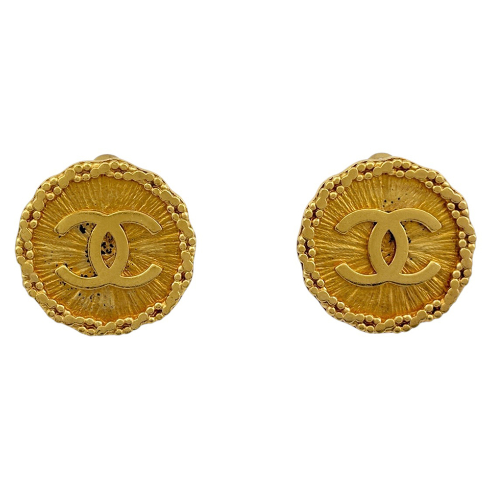 Chanel Coco Mark Earrings, GP Gold, Women's